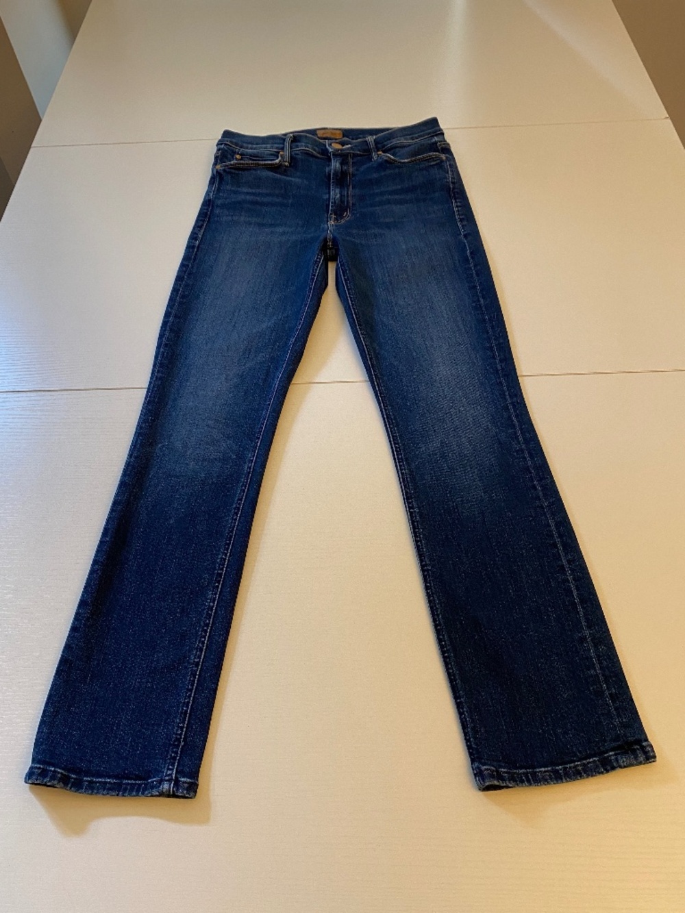 Mother The Mid Rise Dazzler Ankle Stretch Jeans in Teaming Up Wash Size 27